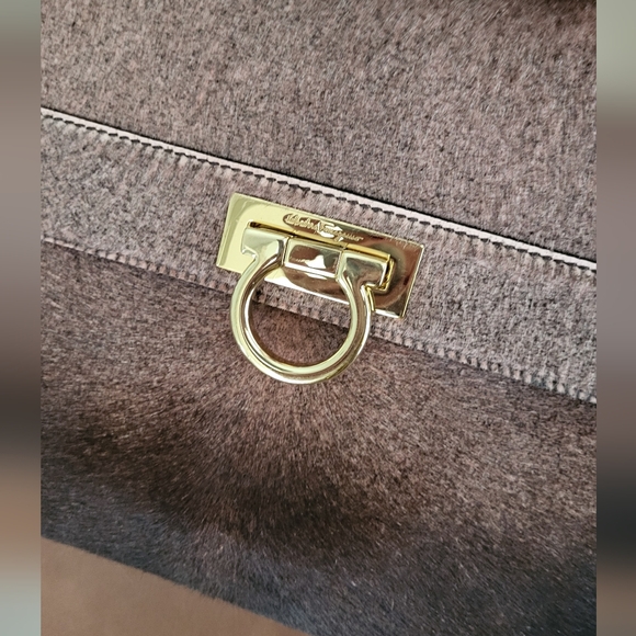 Salvatore Ferragamo Giancini SOFIA Calf Hair Leather Satchel Bag - Picture 4 of 13